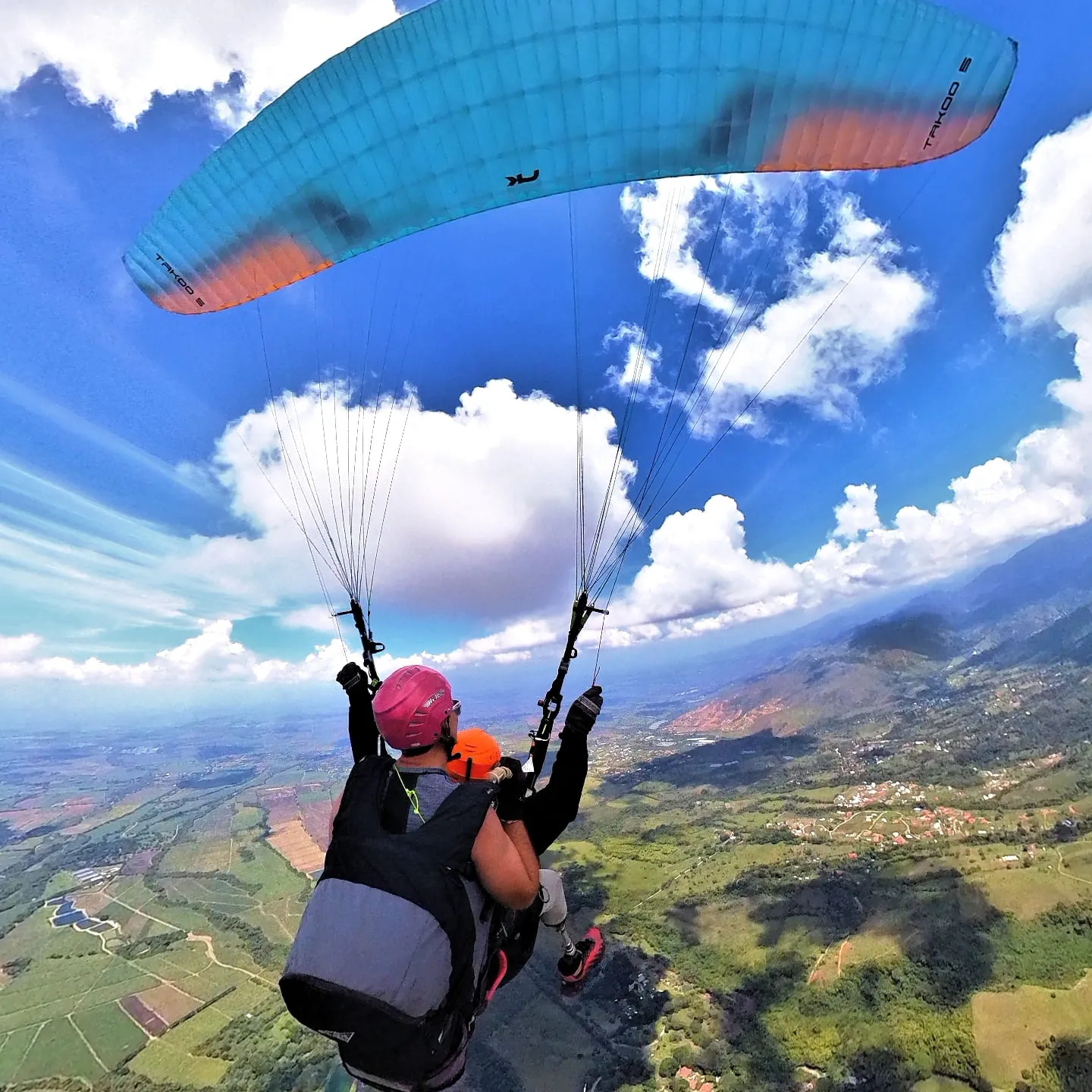 parapente vue derrière couleur travailler ++++1×1